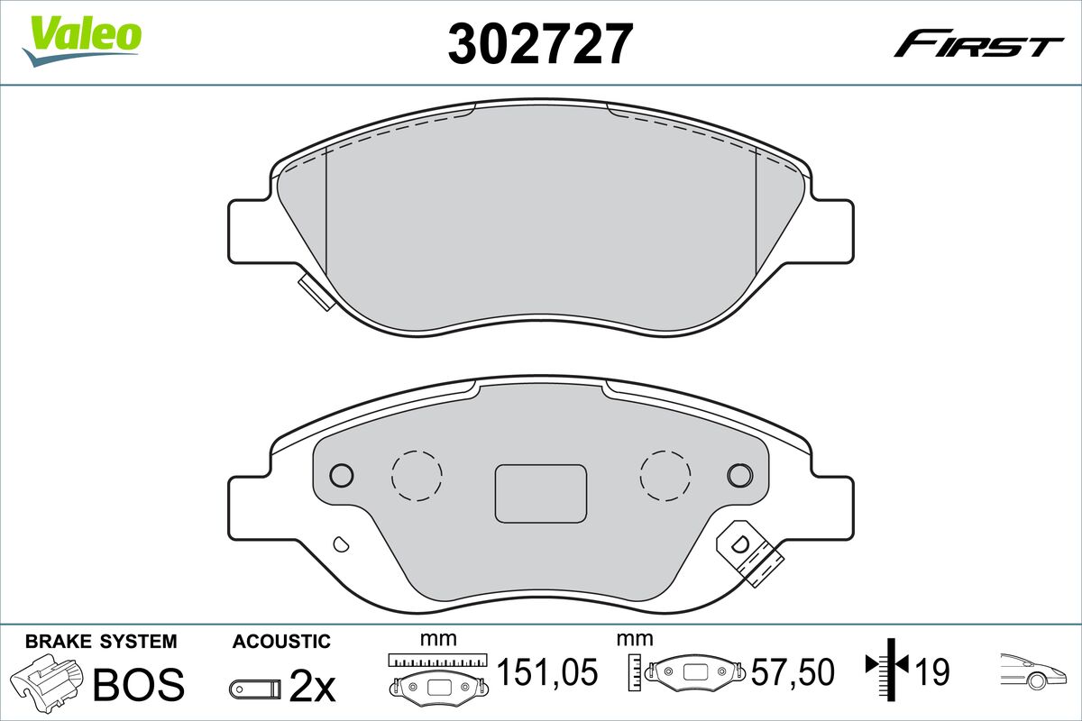 VALEO Fékbetét, mind 302727_VALEO